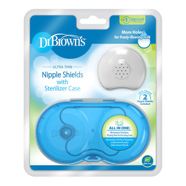 Dr Browns Nipple Shields Size 1 with Steriliser Case 2 Pack