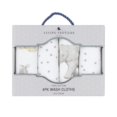 Living Textiles 4-pack Wash Cloths Savanna Babies