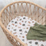 Living Textiles 2-pack Jersey Bassinet Fitted Sheet Forest Retreat/Olive Dots
