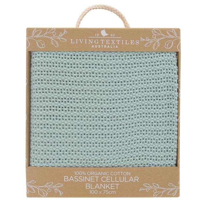 Living Textiles Organic Cellular Bassinet Blanket Sage