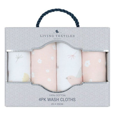 Living Textiles 4-pack Face Washers - Ava