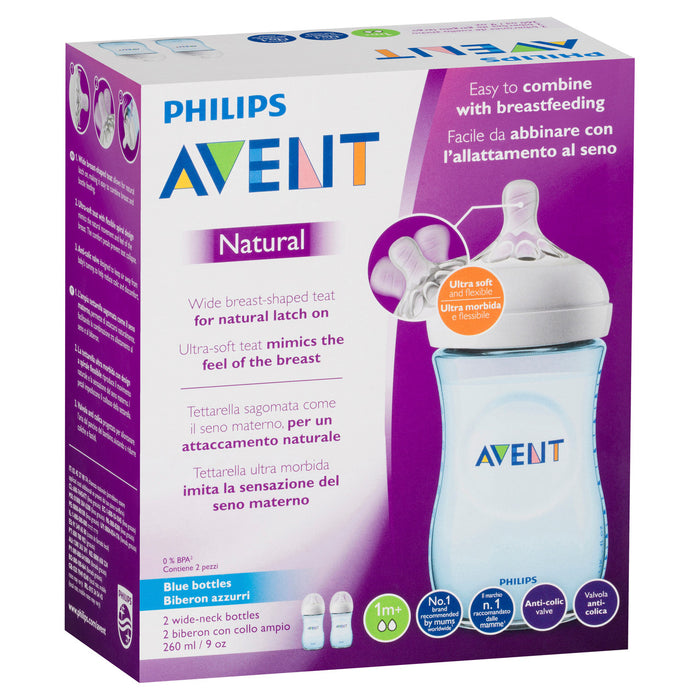 Philips Avent Natural Baby Bottles 260ml 2-pack Blue