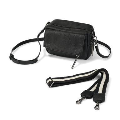 OiOi Playground Cross-Body Bag - Jet Black Genuine Leather