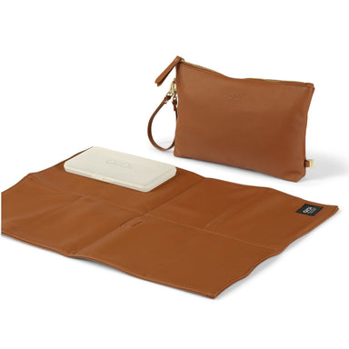 OiOi Nappy Changing Pouch - Chestnut Brown Vegan Leather