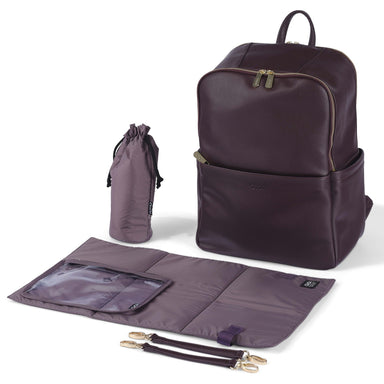 OiOi Multitasker Nappy Backpack - Mulberry Vegan Leather
