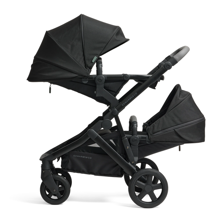Edwards & Co Olive Pram + Second Seat (Black Luxe)
