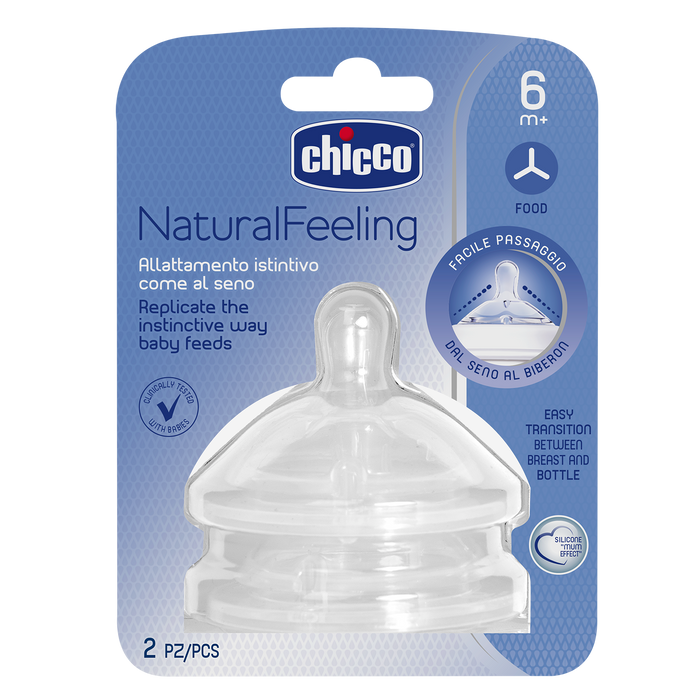 Chicco Natural Teat 2 Pack 6m+ Fast Flow