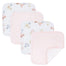 Living Textiles 4-pack Face Washers - Butterfly/Blush Gingham