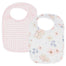 Living Textiles 2-pack Bibs- Butterfly/Blush Gingham