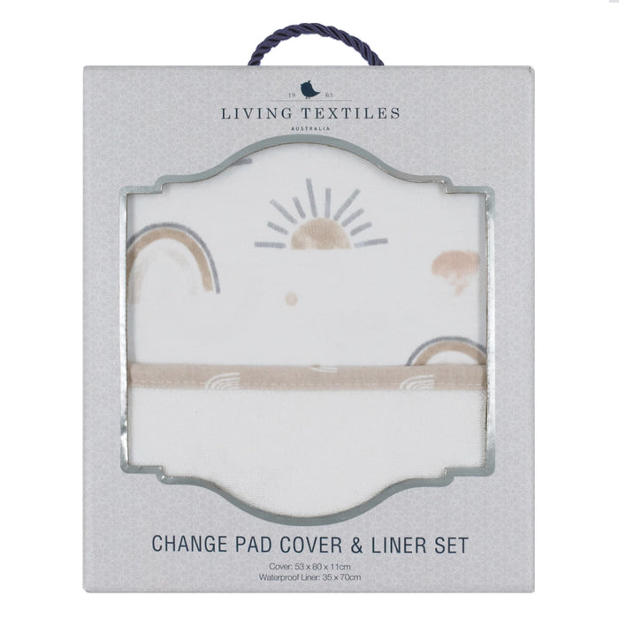 Living Textiles Change Pad Cover & Liner - Sloth/Rainbow