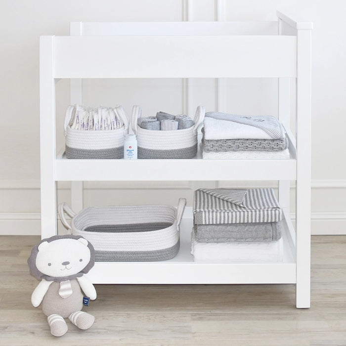 Living Textiles 3 Piece Nursery Storage Set White/Grey