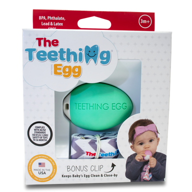 B4K Teething Egg & Bonus Clip Mint Green