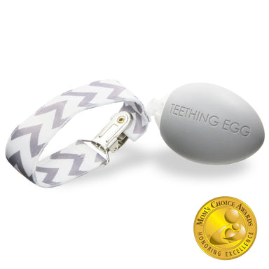 B4K Teething Egg & Bonus Clip Grey