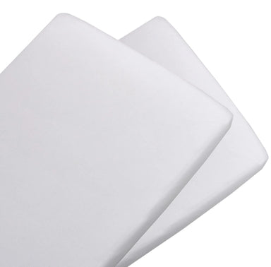 Living Textiles 2 Pack Jersey Cradle/Co Sleeper Fitted Sheet White