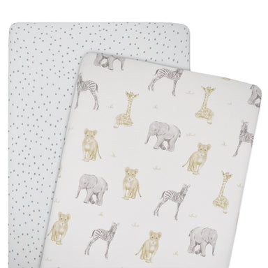 Living Textiles 2-pack Cradle/Co Sleeper Fitted Sheet Savanna Babies
