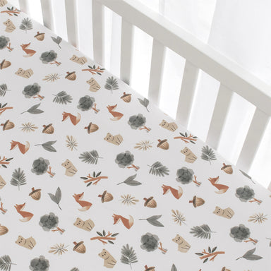 Living Textiles 2-pack Jersey Cot Fitted Sheet Forest Retreat/Olive Dots - Pre order Mid August
