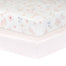 Living Textiles 2-pack Jersey Cot Fitted Sheet Butterfly/Blush Gingham