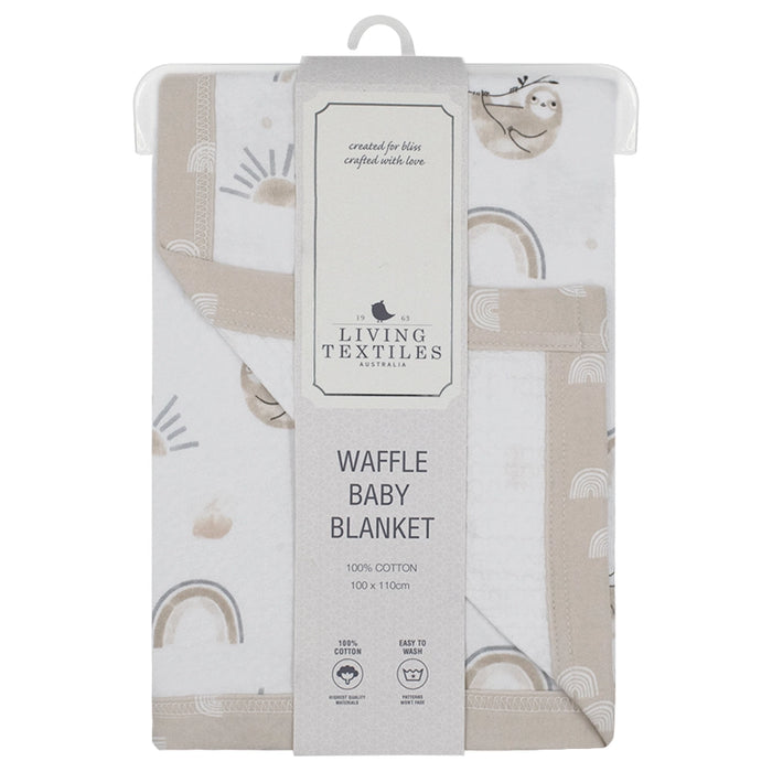Living Textiles Cot Waffle Blanket - Sloth