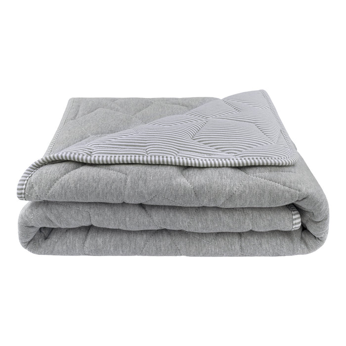 Living Textiles Jersey Cot Comforter Grey Quilted Star