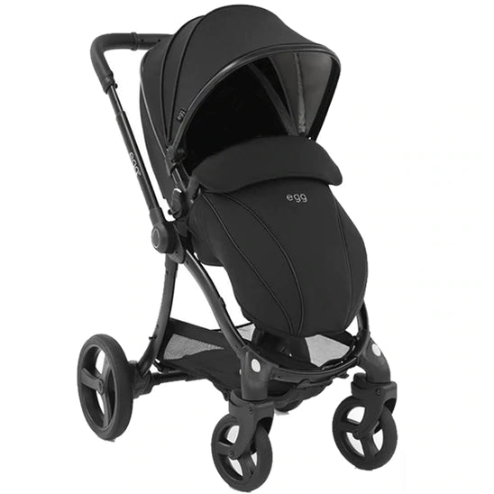 Egg 2 Stroller (Just Black) with Carrycot Bassinet + Height Increaser