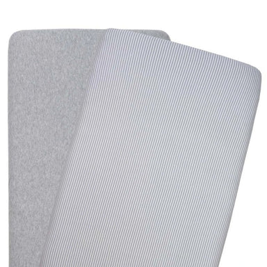 Living Textiles Bedside Bassinet / Co Sleeper Jersey Fitted Sheet Grey Stripe