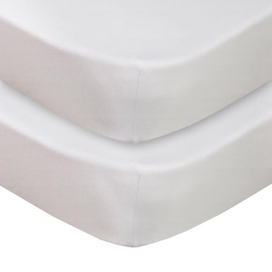 Living Textiles Jersey Cot Fitted White 2-Pack