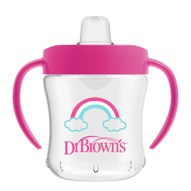 Dr Browns 180ml Soft Spout Cup With Handles 6 Months+ Pink