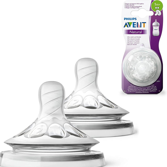Philips Avent Natural Teats 1m+ Slow Flow 2-pack