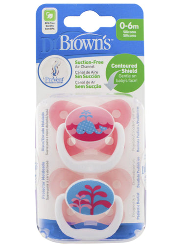 Dr Browns Prevent Contoured Pacifier 0-6 Months Pink