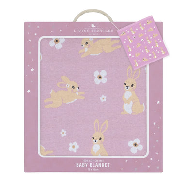 Living Textiles Whimsical Baby Blanket Bunny/Lilac