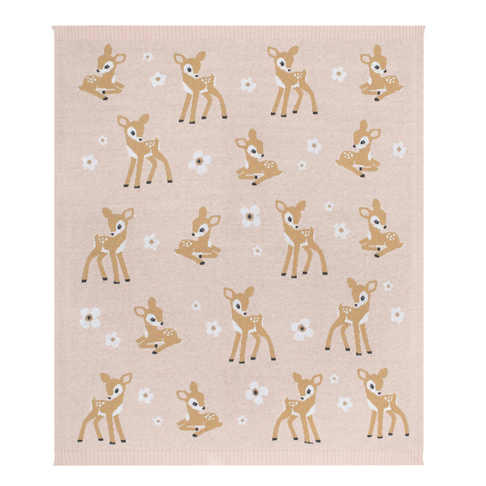 Living Textiles Whimsical Baby Blanket Fawn/Blush