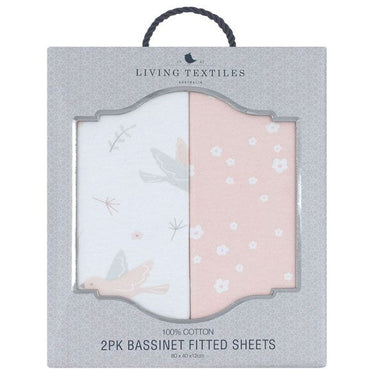 Living Textiles 2-pack Jersey Bassinet Fitted Sheet - Ava