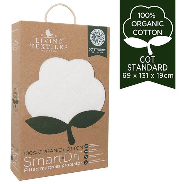 Living Textiles Organic Smart-Dri Standard Cot Mattress Protector